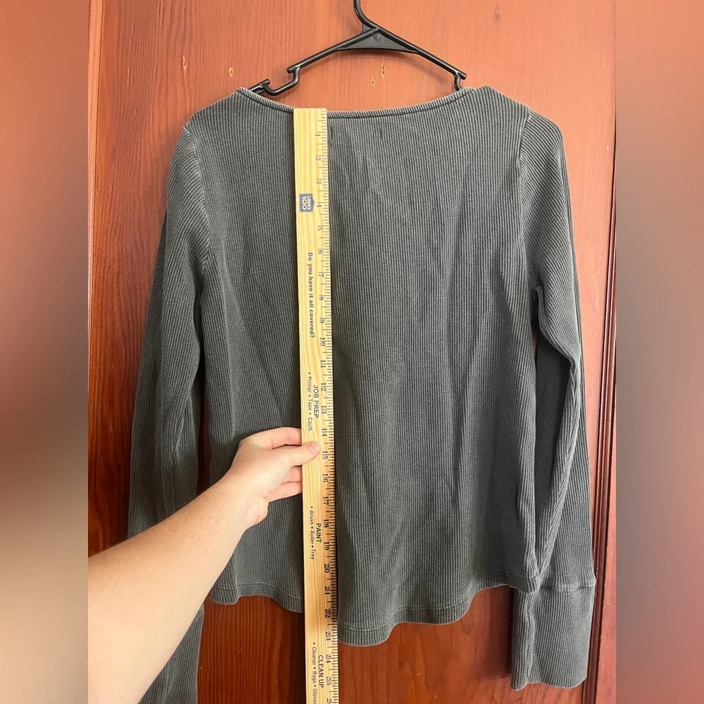 Lucky Brand Charcoal Lace-Accent Long Sleeve Top - Picture 8 of 10
